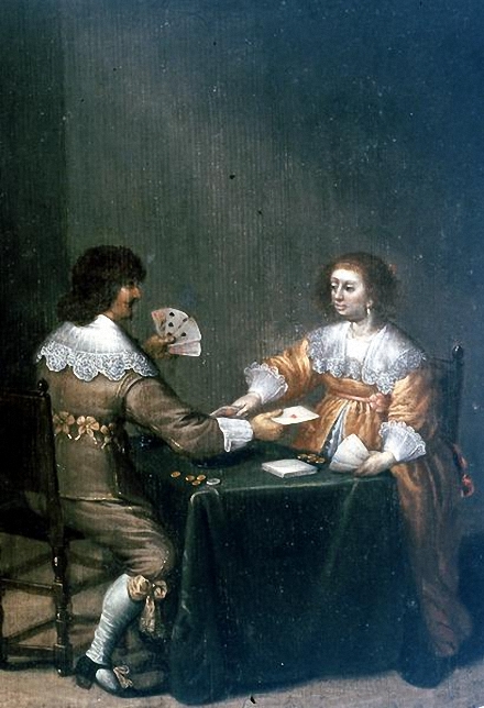 Couple Playing Cards by Anthonie Palamedesz, c.1635